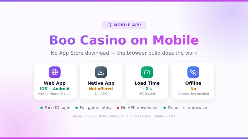 Boo Casino on mobile — browser-based web app for iOS and Android, no native download